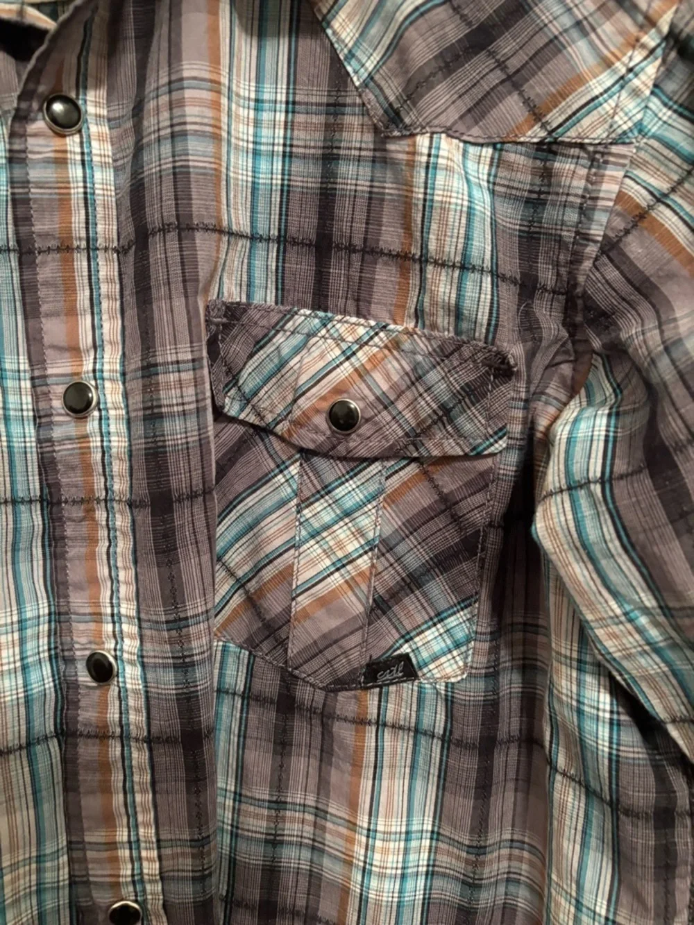 Coastal snap front western shirt M
